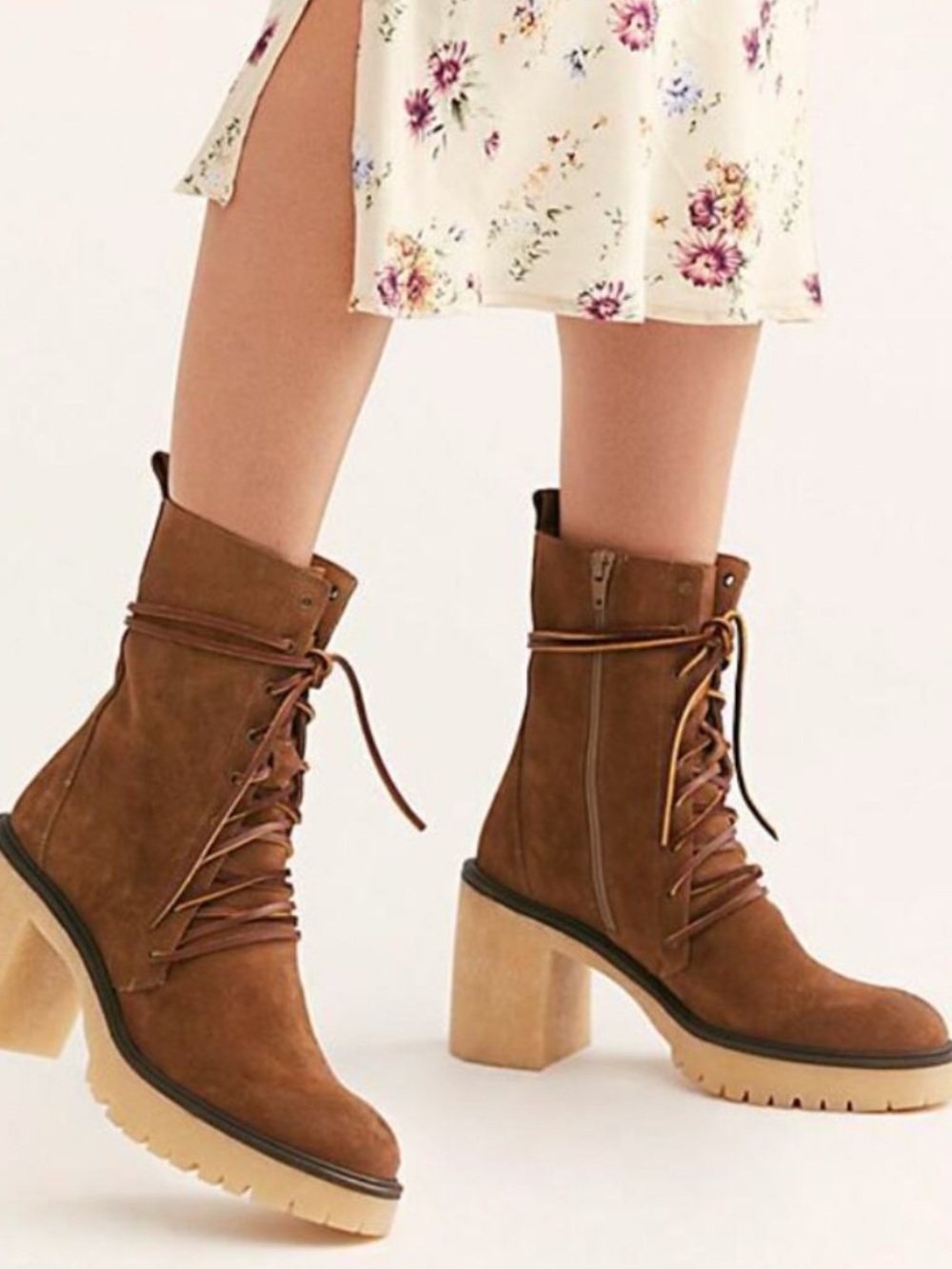 Free People Dylan Lace-Up Boot in a brown suede size  37